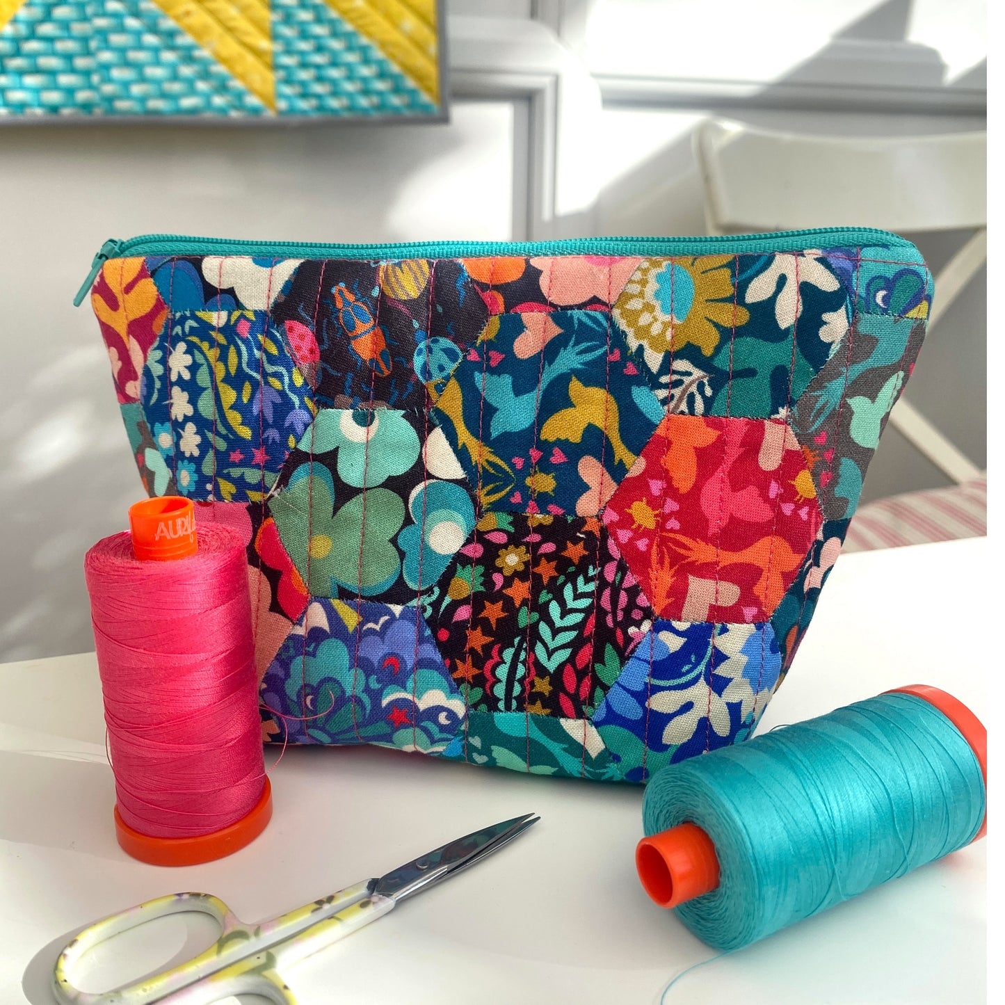Quilted Zipper Pouch (Peak District)
